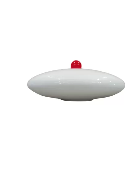 La luce l90 046 tiziano ceiling sconce diam 58 white and red glass 2x100e27